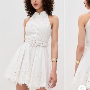 HEMANT & NANDITA White Eyelet Mini Dress